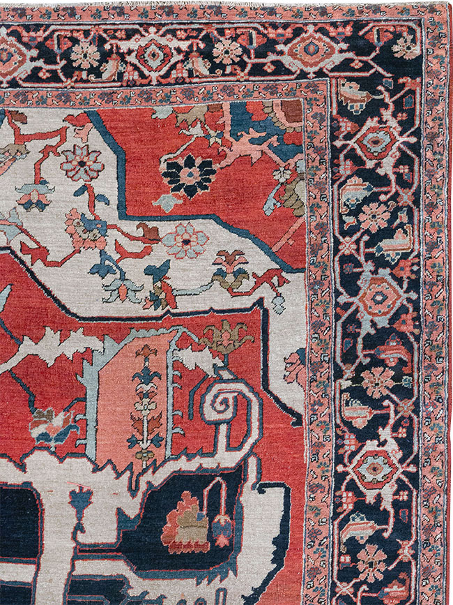 Antique Persian Serapi Room Size Carpet, No.33215 - Gss