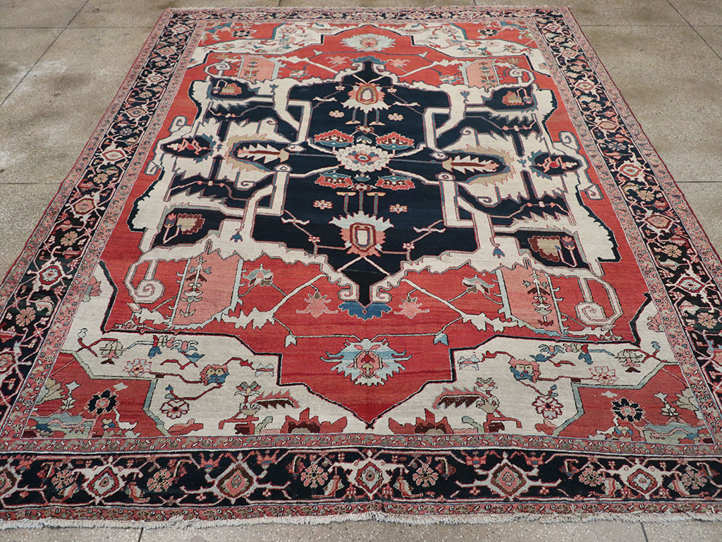 Antique Persian Serapi Room Size Carpet, No.33215 - Gss