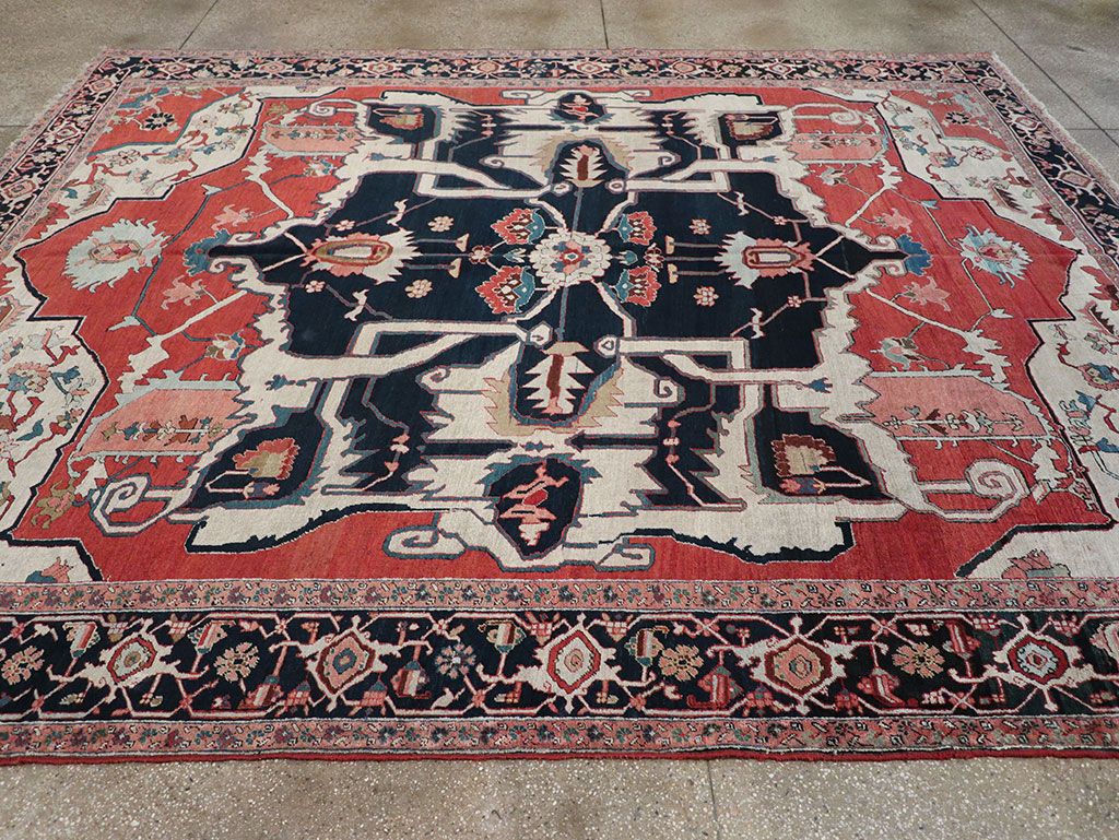 Antique Persian Serapi Room Size Carpet, No.33215 - Gss