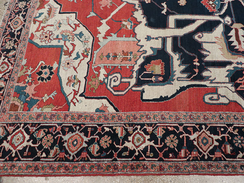 Antique Persian Serapi Room Size Carpet, No.33215 - Gss
