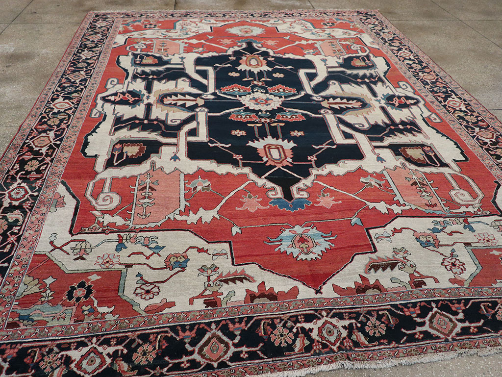 Antique Persian Serapi Room Size Carpet, No.33215 - Gss