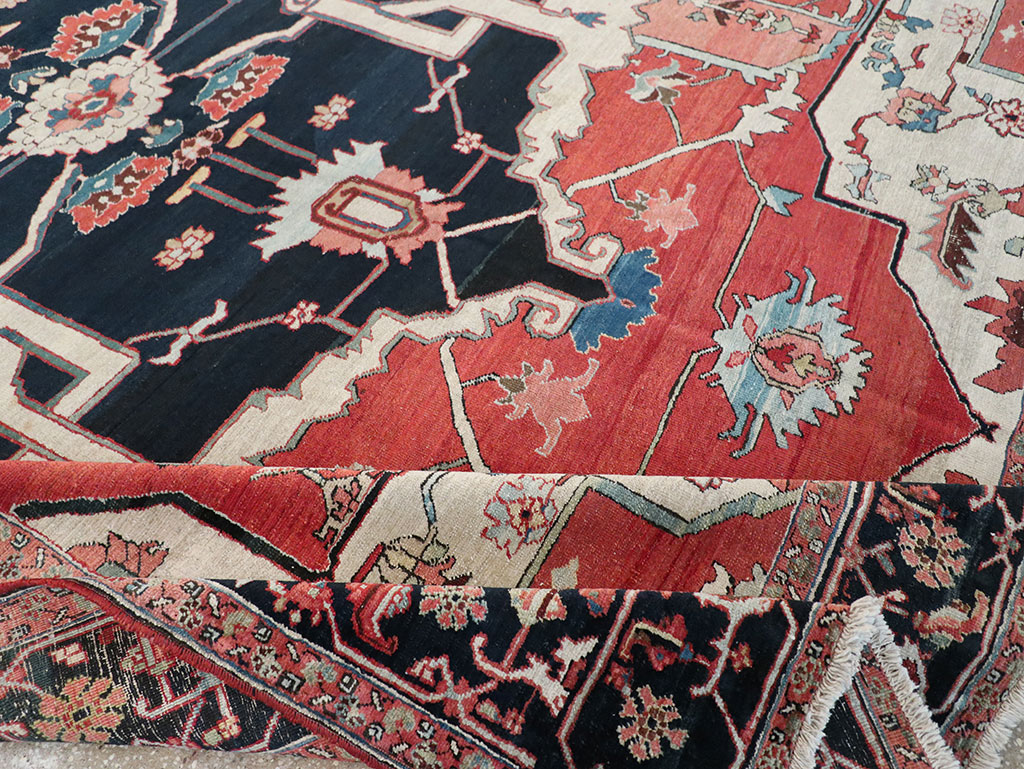 Antique Persian Serapi Room Size Carpet, No.33215 - Gss