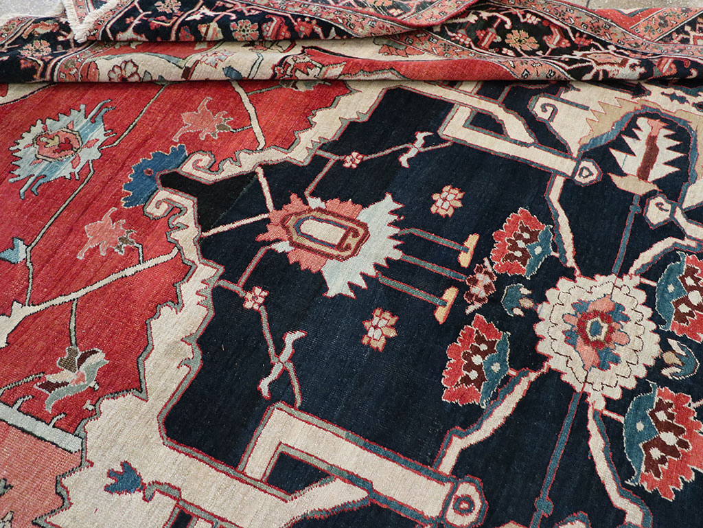 Antique Persian Serapi Room Size Carpet, No.33215 - Gss