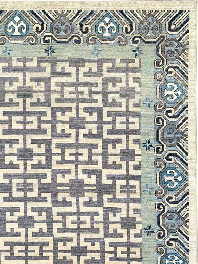 Modern East Turkestan Khotan Room Size Carpet, No.33216 - Gss