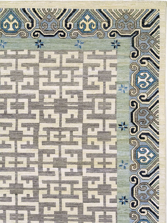 Modern East Turkestan Khotan Room Size Carpet, No.33216 - Gss