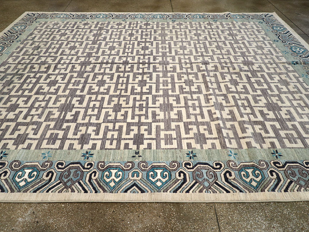 Modern East Turkestan Khotan Room Size Carpet, No.33216 - Gss