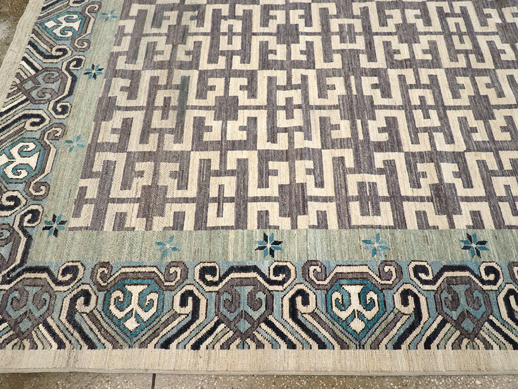 Modern East Turkestan Khotan Room Size Carpet, No.33216 - Gss