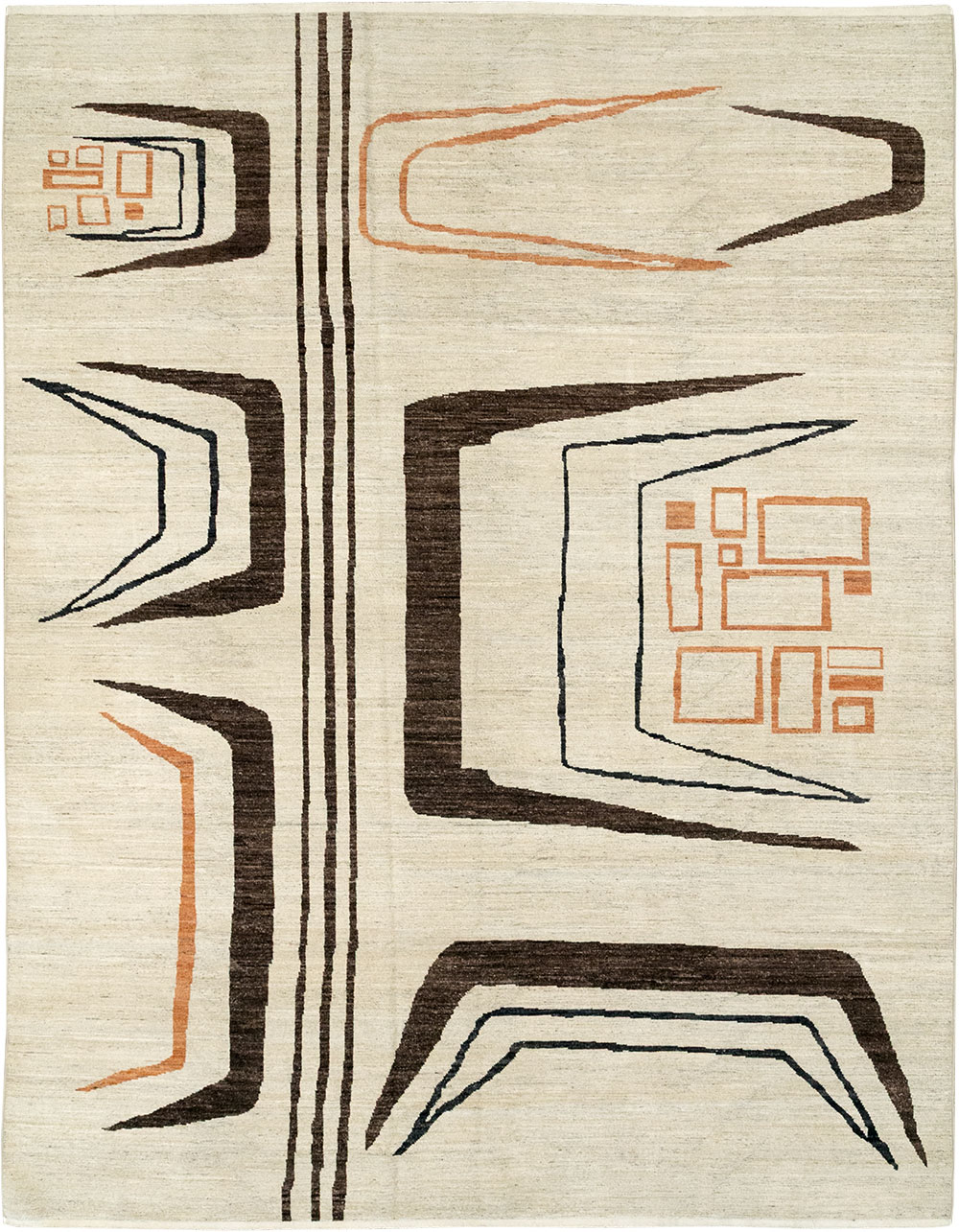 Modern East Turkestan Art Deco Room Size Carpet, No.33218 - Gss
