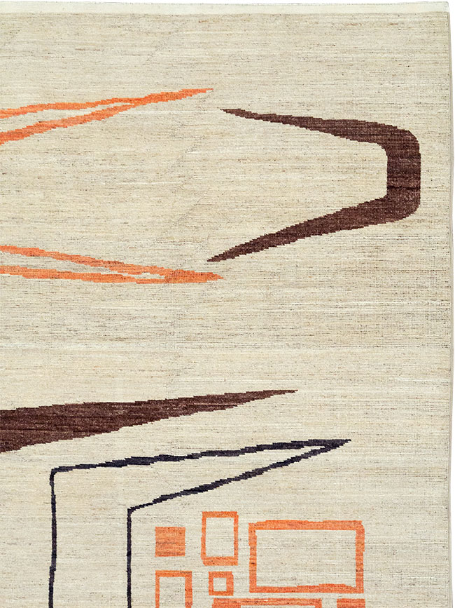 Modern East Turkestan Art Deco Room Size Carpet, No.33218 - Gss