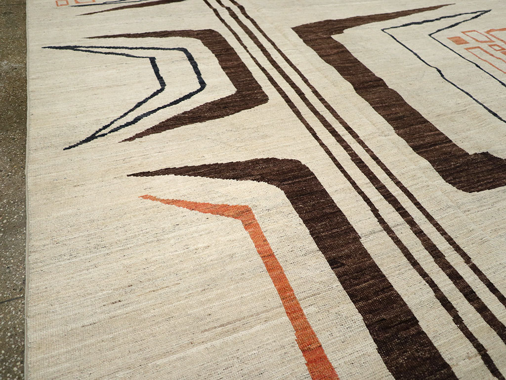 Modern East Turkestan Art Deco Room Size Carpet, No.33218 - Gss