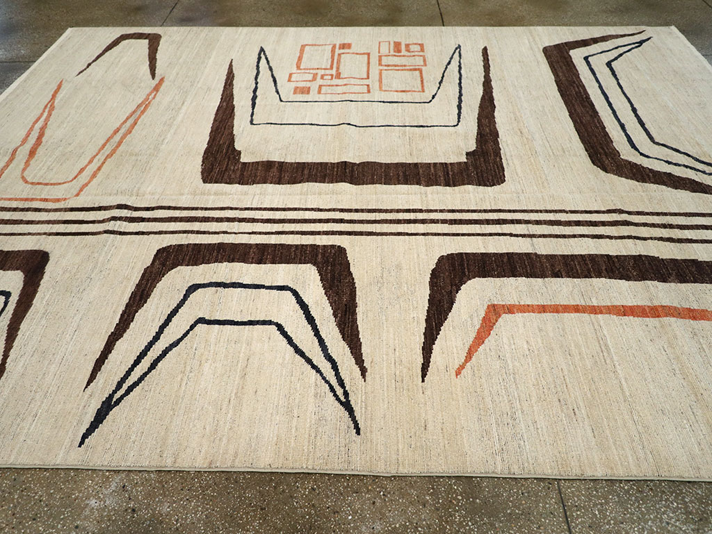 Modern East Turkestan Art Deco Room Size Carpet, No.33218 - Gss
