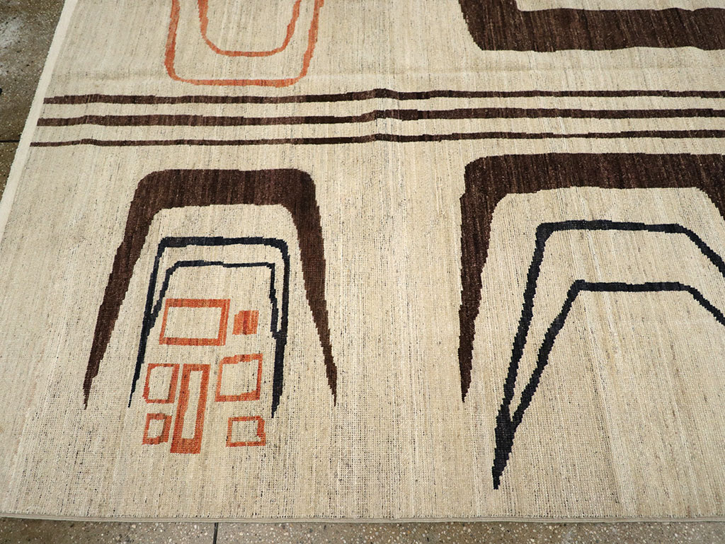 Modern East Turkestan Art Deco Room Size Carpet, No.33218 - Gss