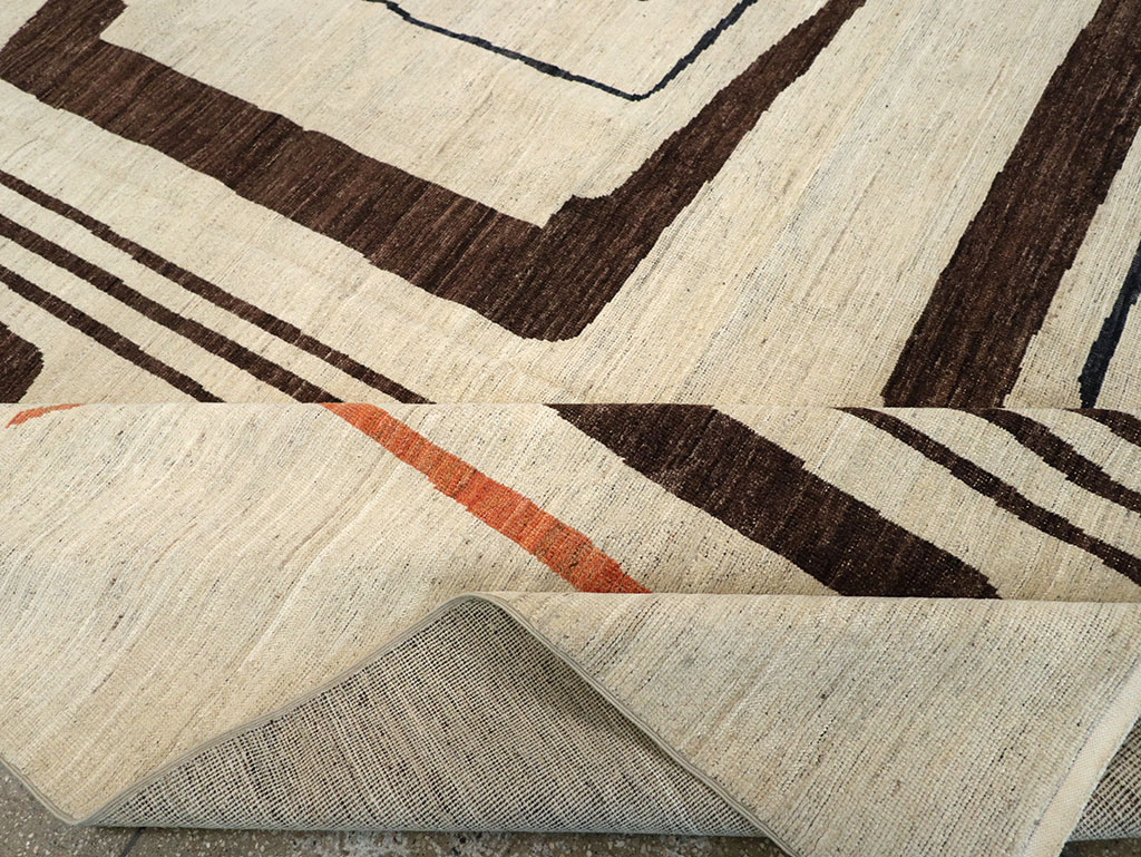 Modern East Turkestan Art Deco Room Size Carpet, No.33218 - Gss