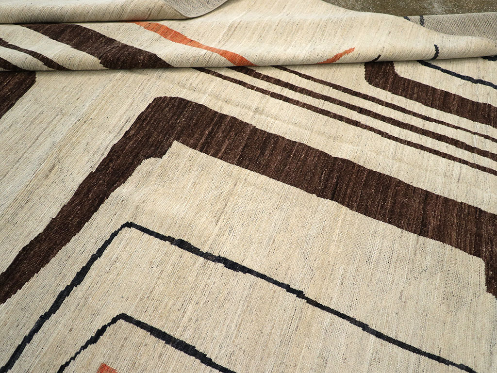 Modern East Turkestan Art Deco Room Size Carpet, No.33218 - Gss