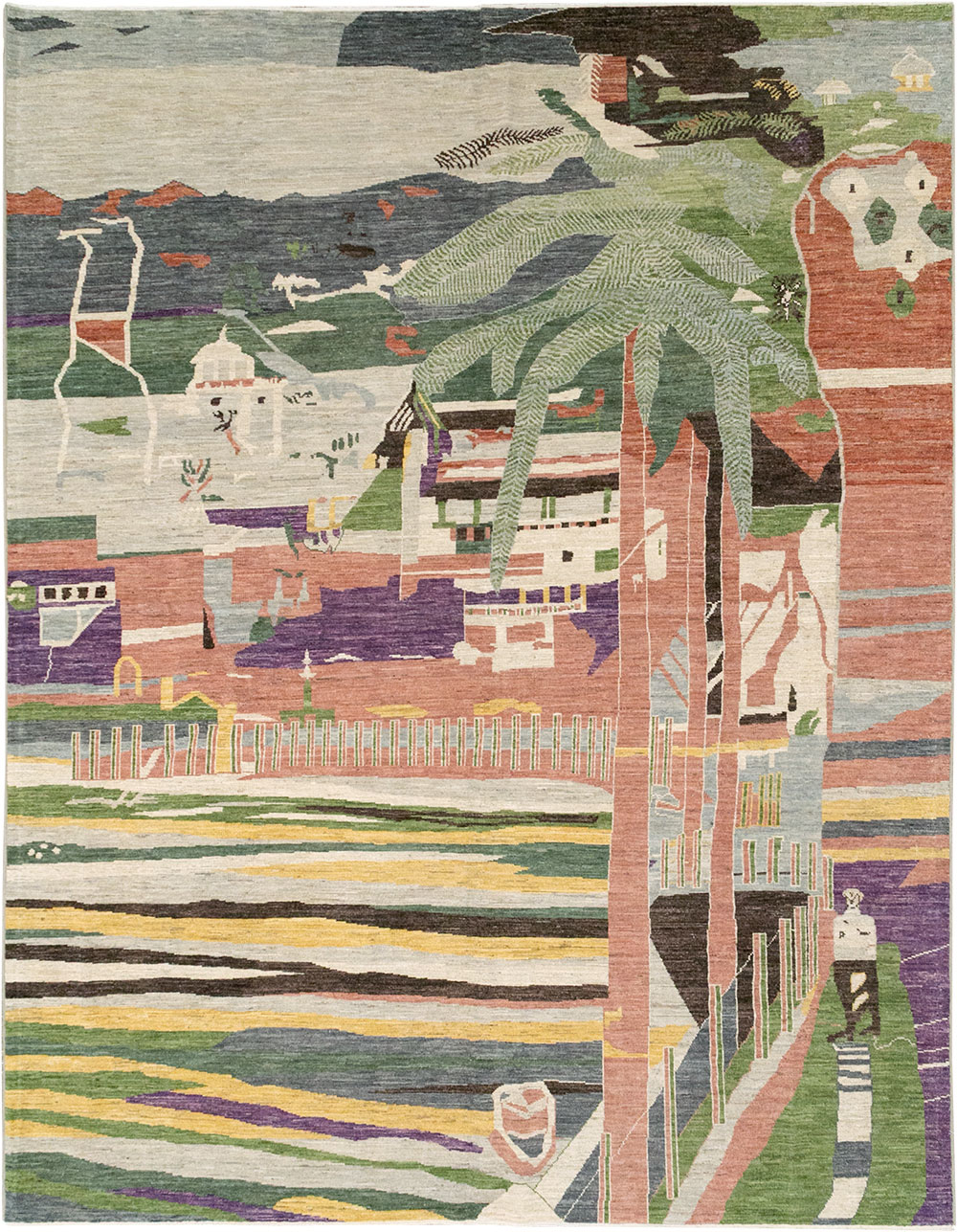 Modern East Turkestan Khotan Room Size Carpet, No.33219 - Gss