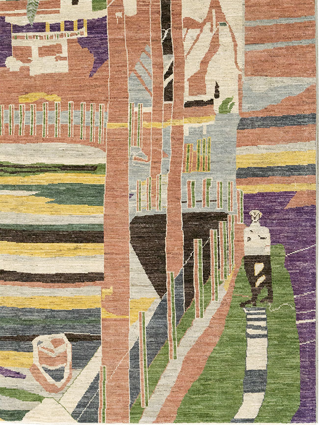 Modern East Turkestan Khotan Room Size Carpet, No.33219 - Gss