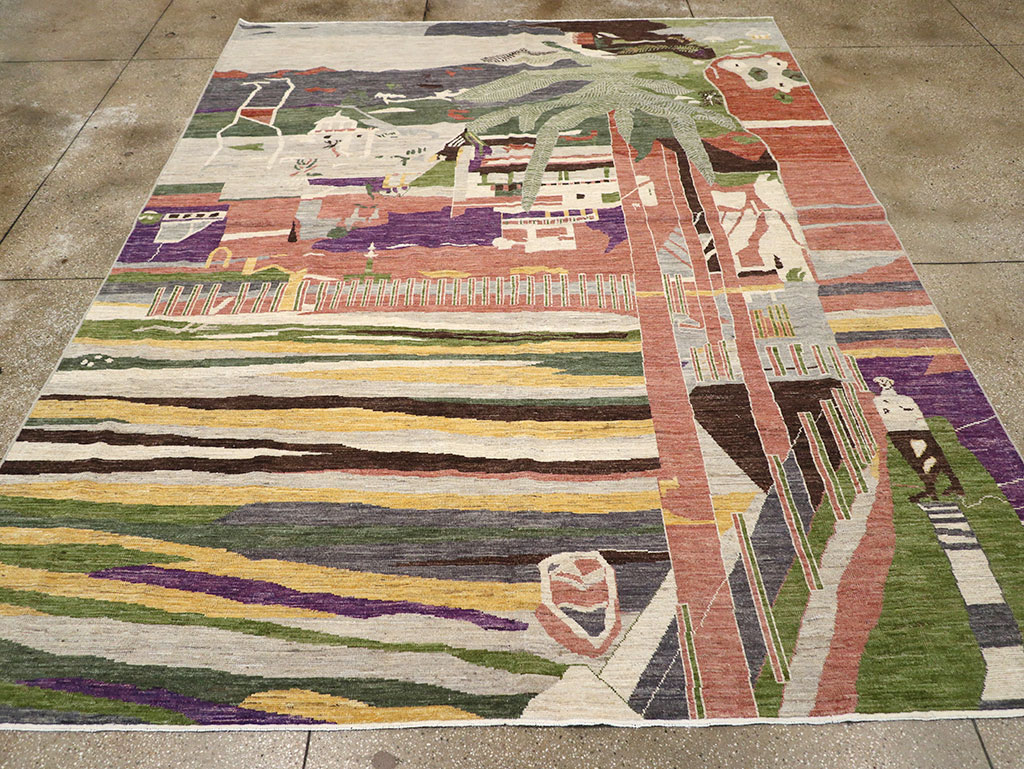 Modern East Turkestan Khotan Room Size Carpet, No.33219 - Gss