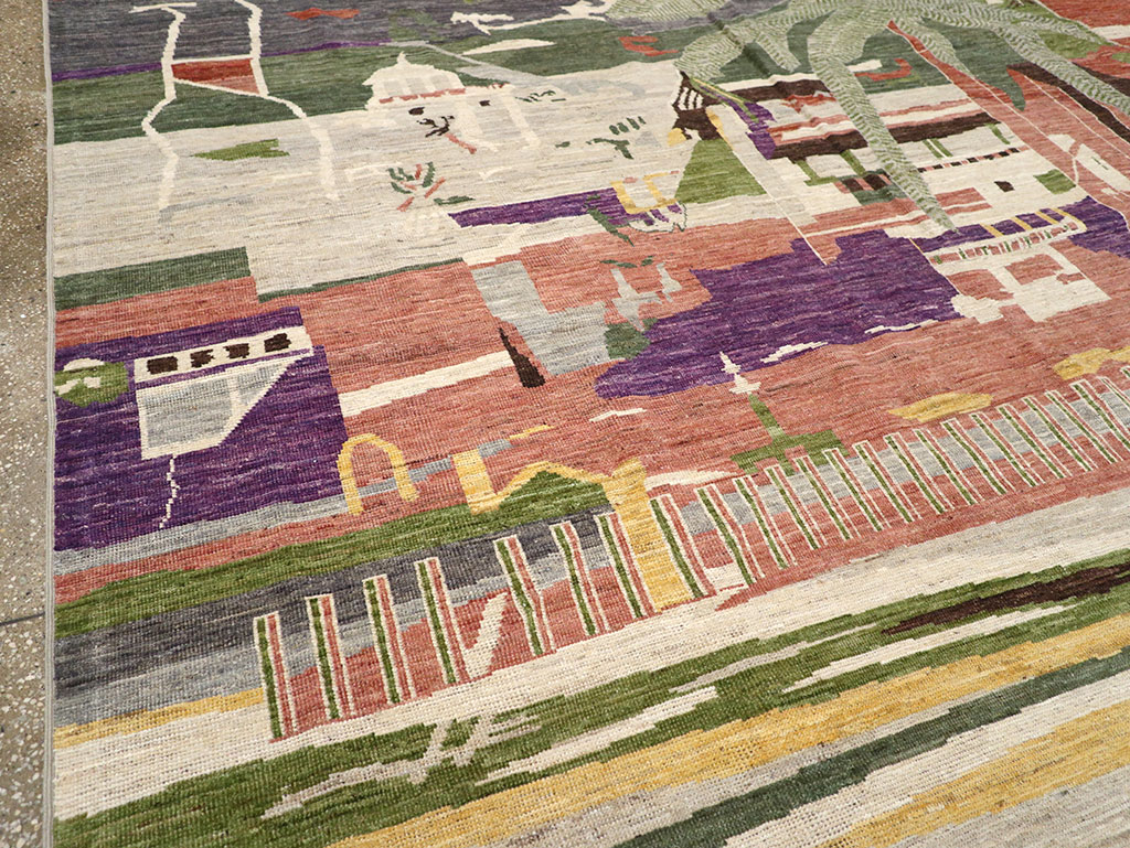 Modern East Turkestan Khotan Room Size Carpet, No.33219 - Gss