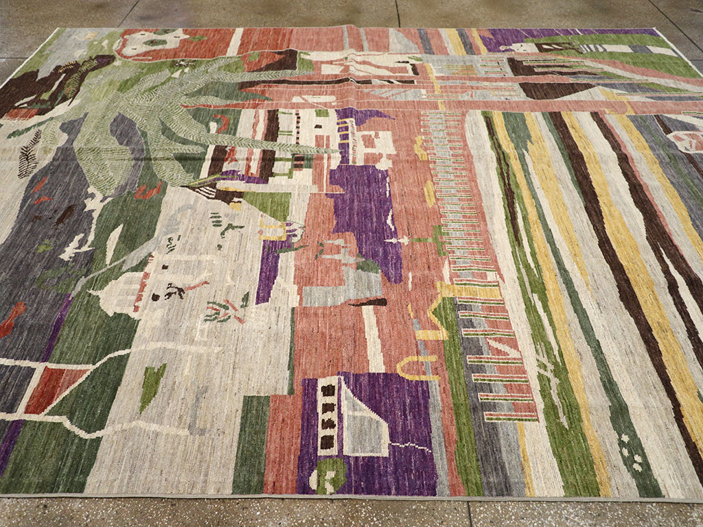 Modern East Turkestan Khotan Room Size Carpet, No.33219 - Gss