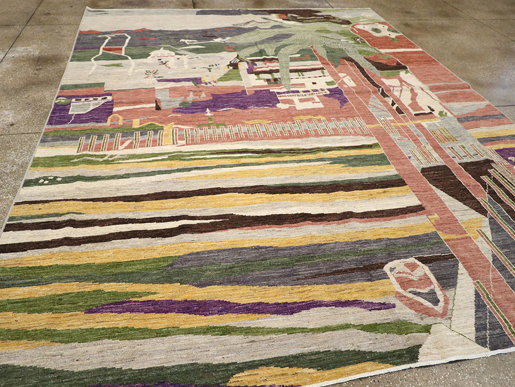 Modern East Turkestan Khotan Room Size Carpet, No.33219 - Gss