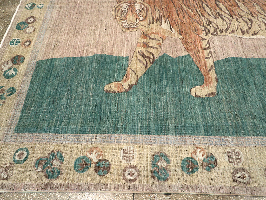 Modern East Turkestan Pictorial Khotan Room Size Carpet, No.33220 - Gss