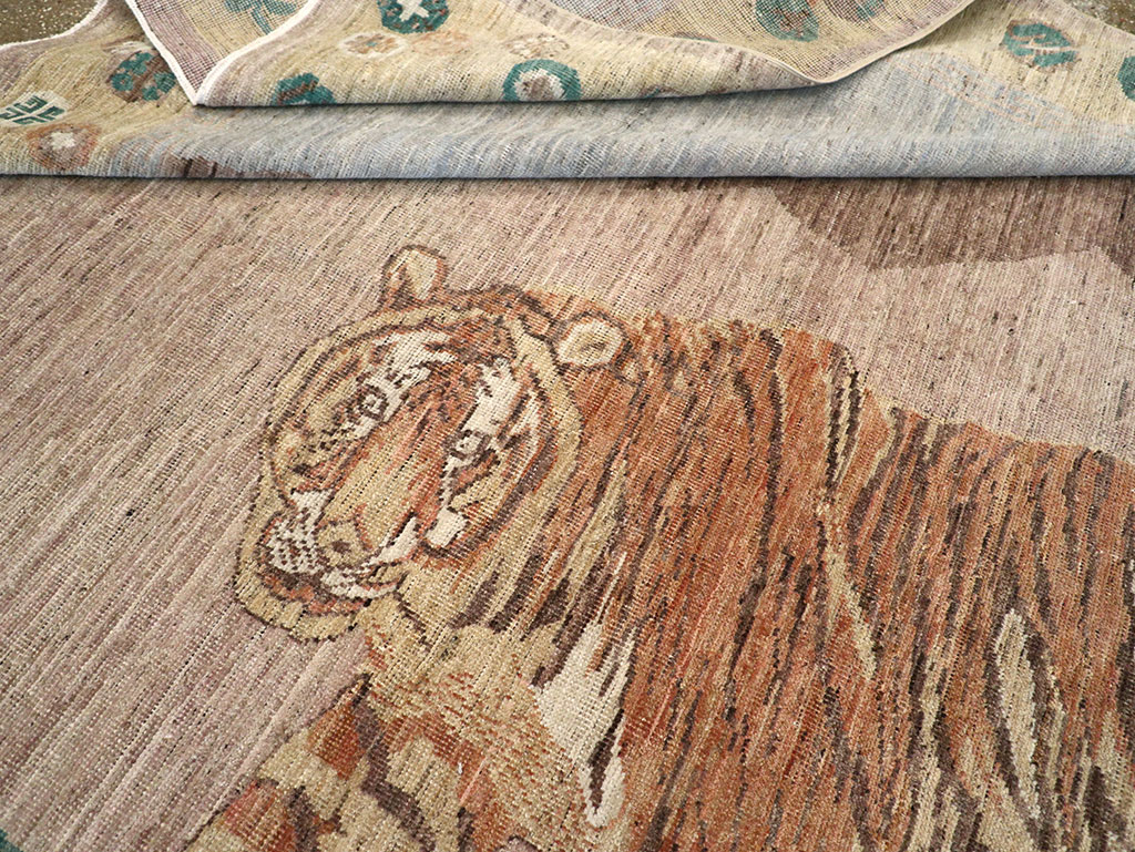 Modern East Turkestan Pictorial Khotan Room Size Carpet, No.33220 - Gss