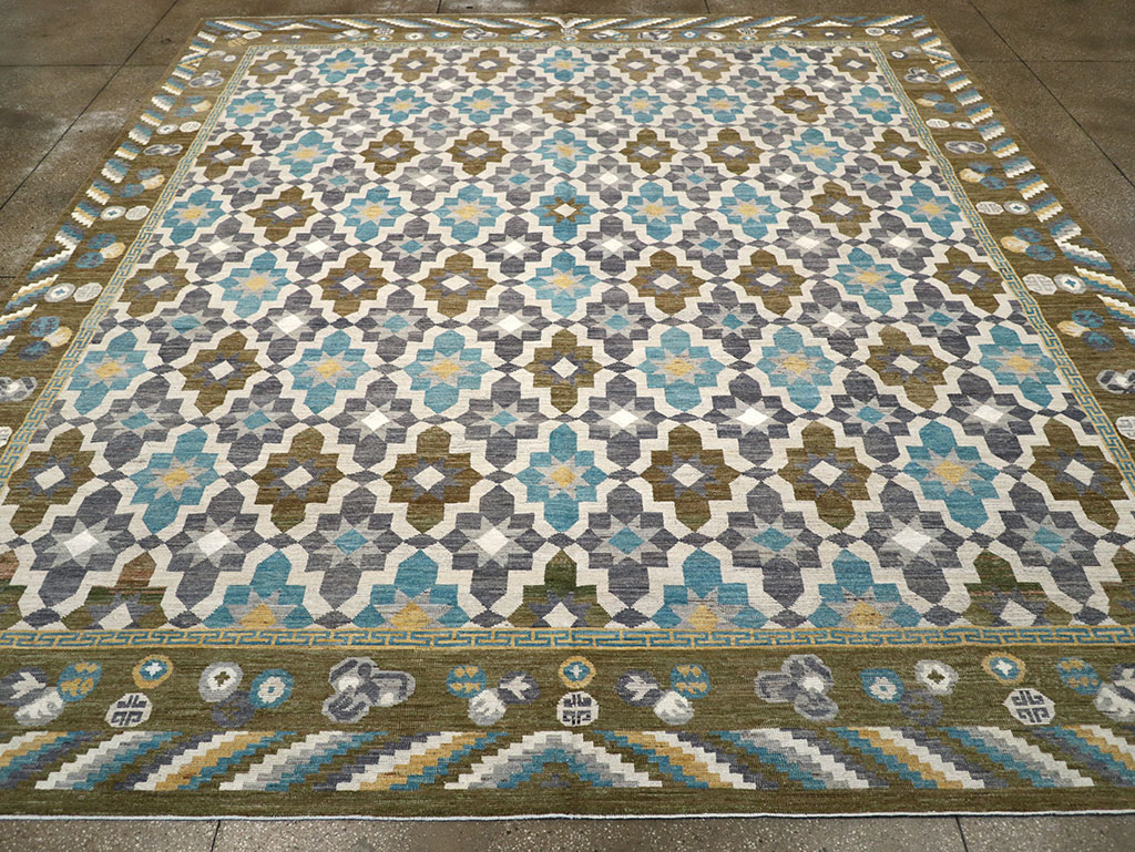 Modern East Turkestan Khotan Large Square Room Size Carpet, No.33221 - Gss