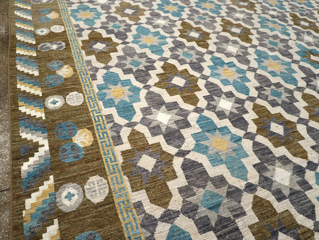 Modern East Turkestan Khotan Large Square Room Size Carpet, No.33221 - Gss