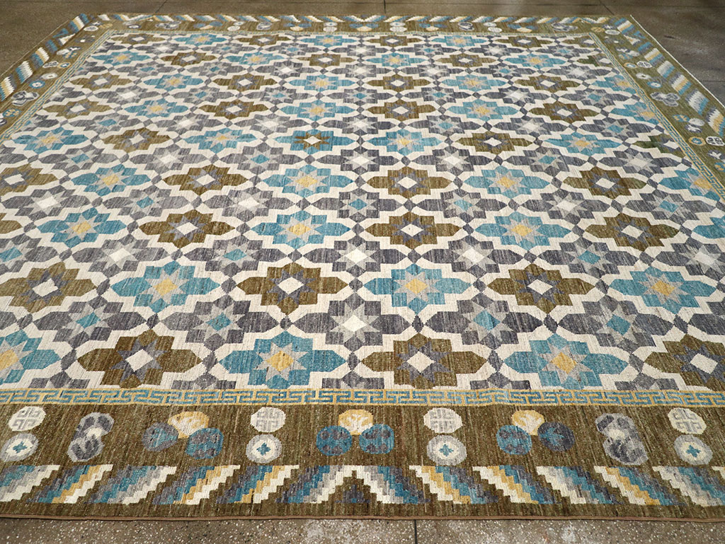 Modern East Turkestan Khotan Large Square Room Size Carpet, No.33221 - Gss