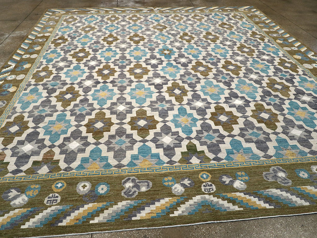 Modern East Turkestan Khotan Large Square Room Size Carpet, No.33221 - Gss