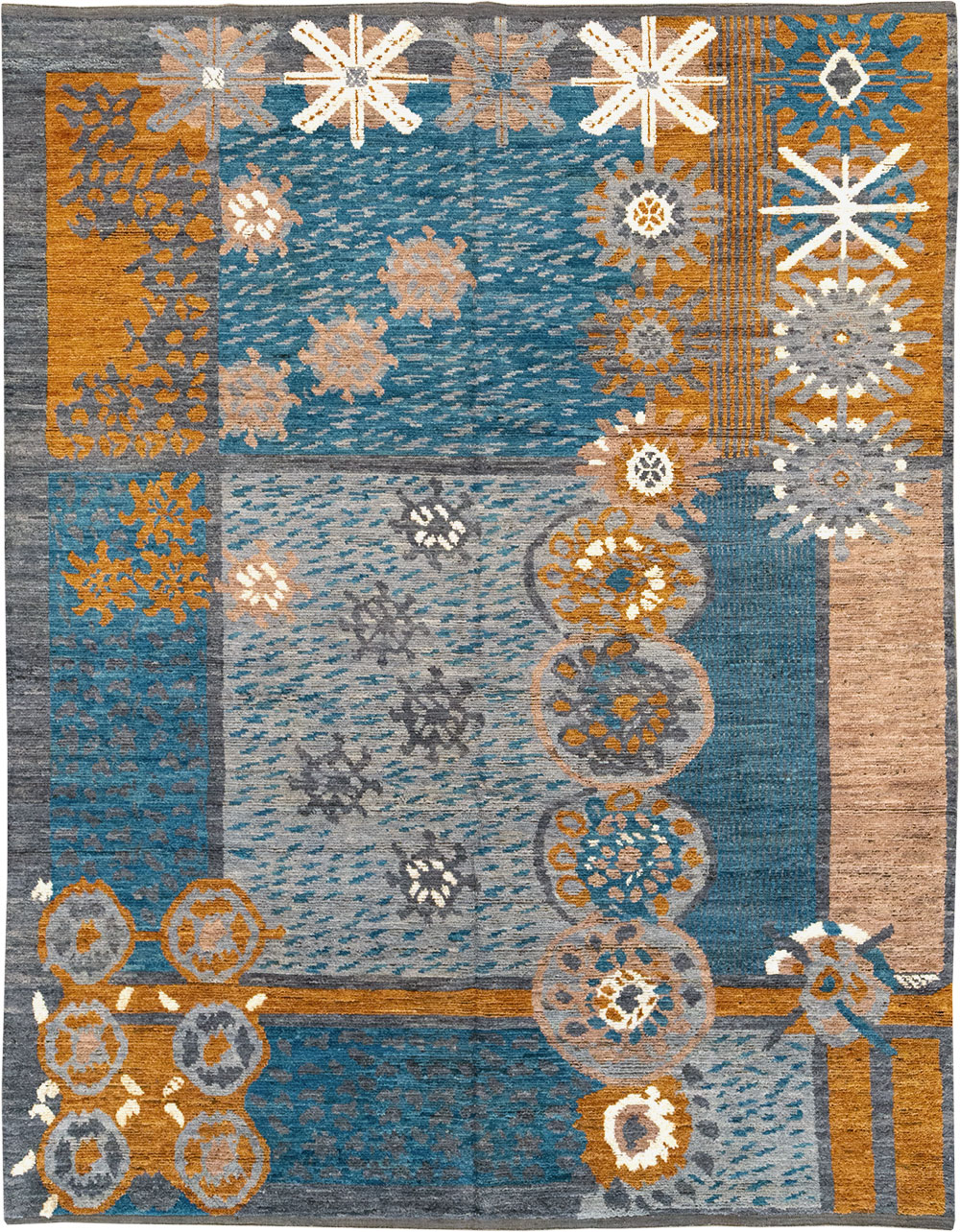 Modern East Turkestan Swedish Style Khotan Room Size Carpet, No.33224 - Gss