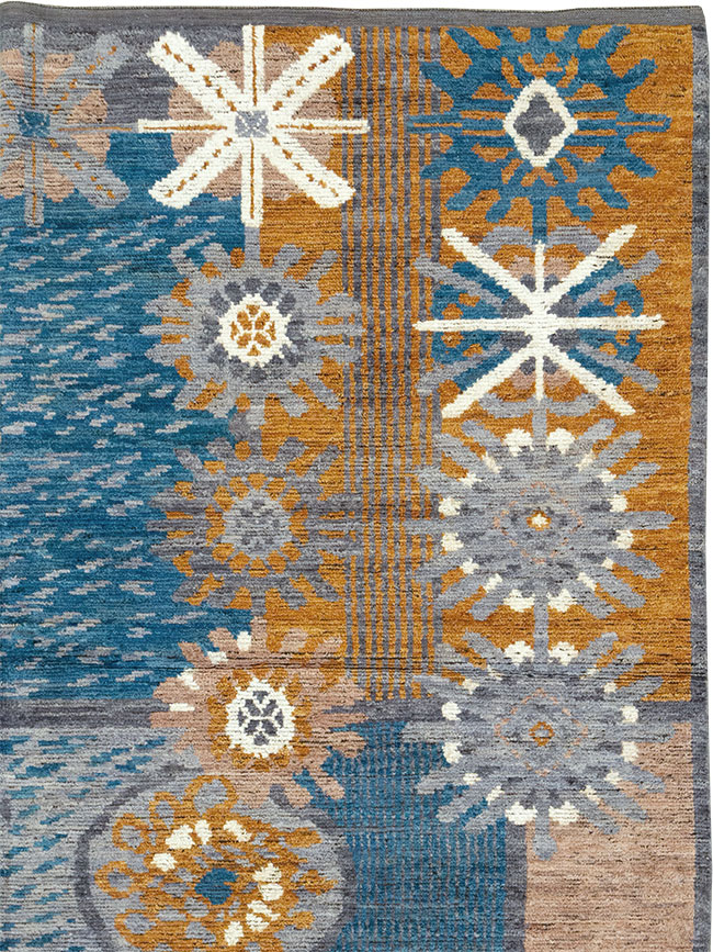 Modern East Turkestan Swedish Style Khotan Room Size Carpet, No.33224 - Gss