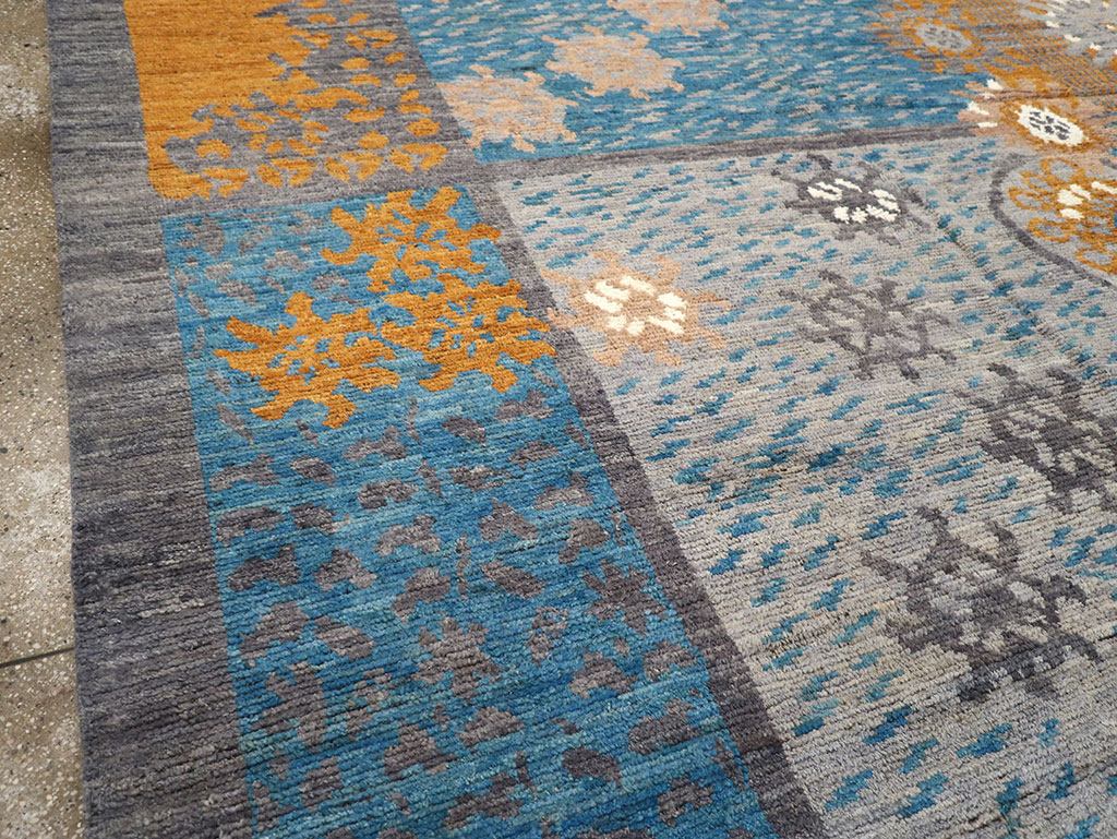Modern East Turkestan Swedish Style Khotan Room Size Carpet, No.33224 - Gss