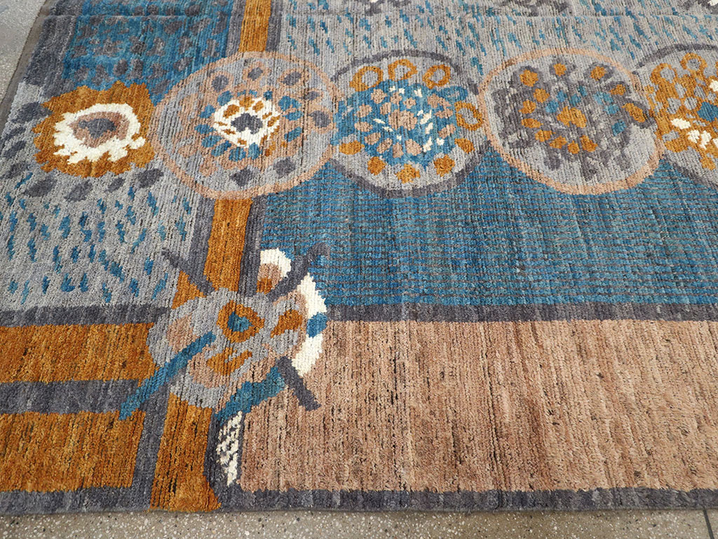 Modern East Turkestan Swedish Style Khotan Room Size Carpet, No.33224 - Gss