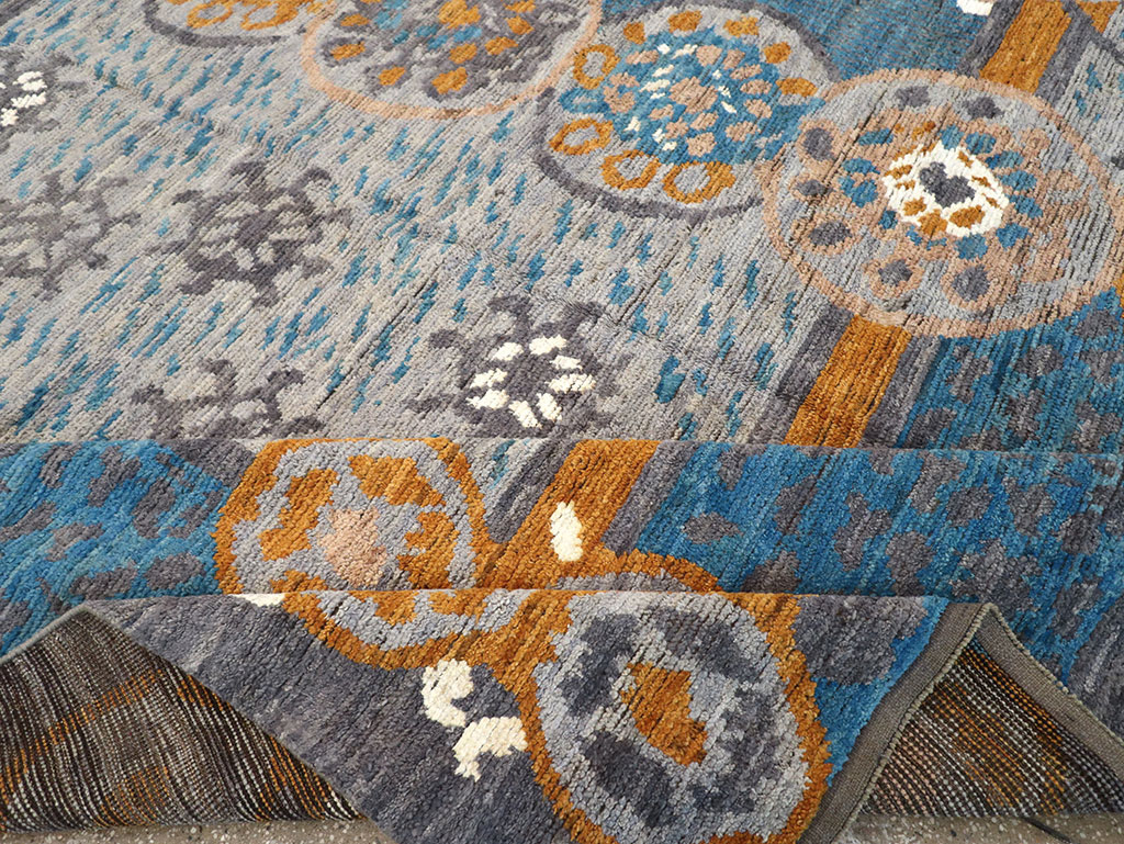 Modern East Turkestan Swedish Style Khotan Room Size Carpet, No.33224 - Gss