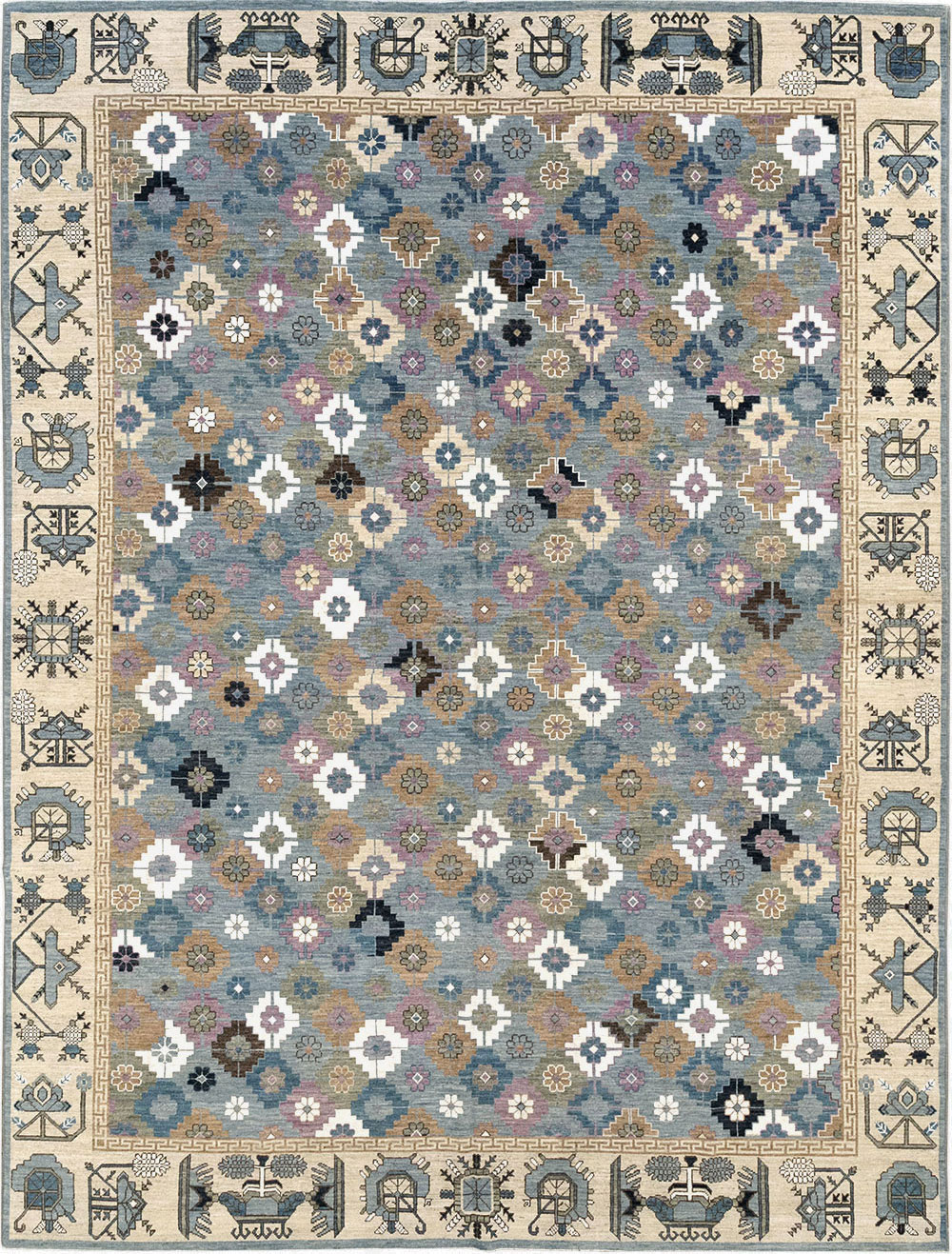 Modern East Turkestan Khotan Room Size Carpet, No.33226 - Gss