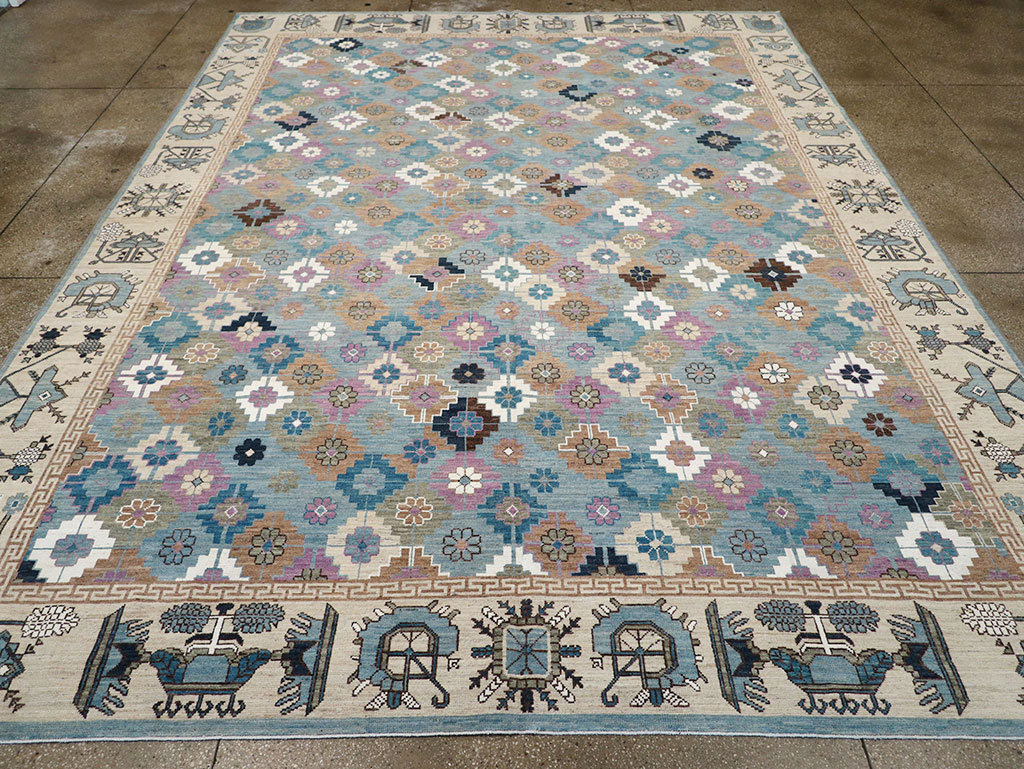 Modern East Turkestan Khotan Room Size Carpet, No.33226 - Gss