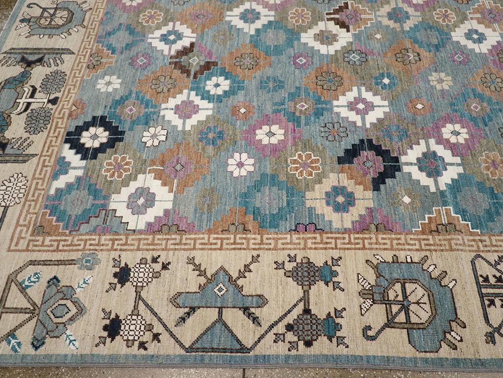 Modern East Turkestan Khotan Room Size Carpet, No.33226 - Gss