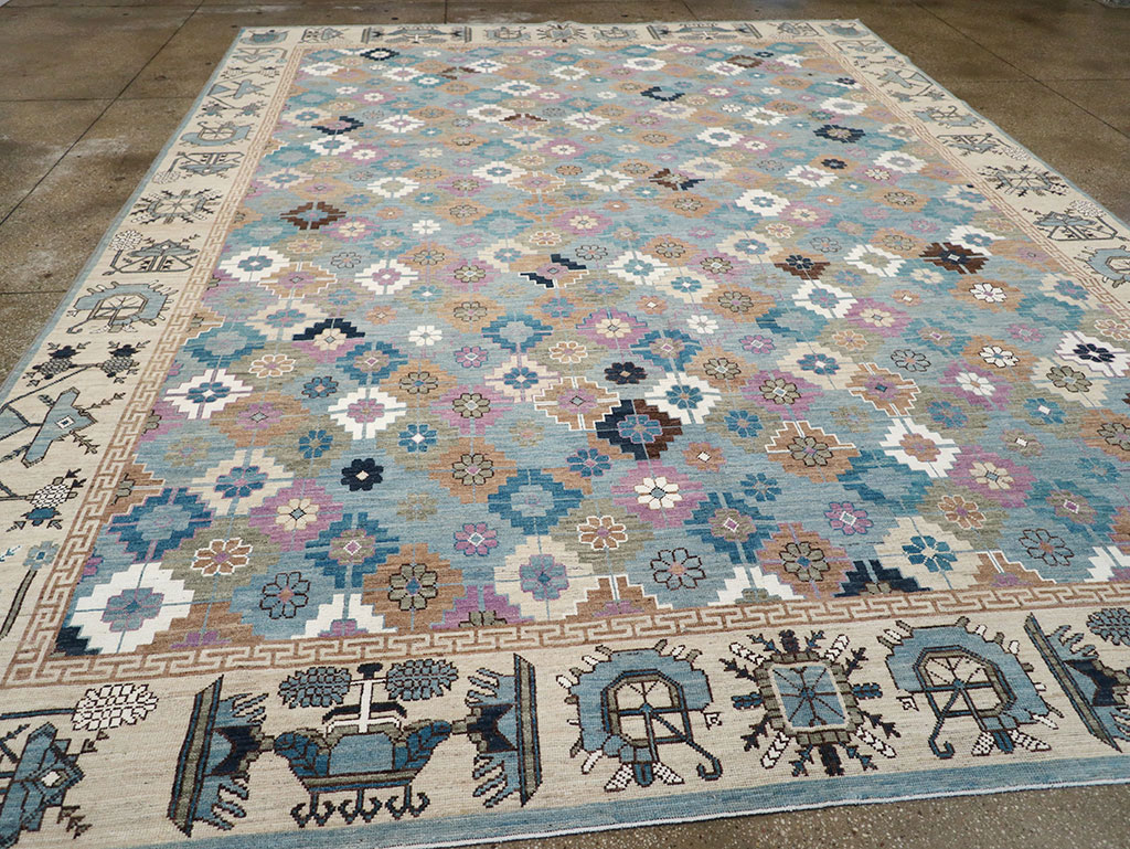 Modern East Turkestan Khotan Room Size Carpet, No.33226 - Gss