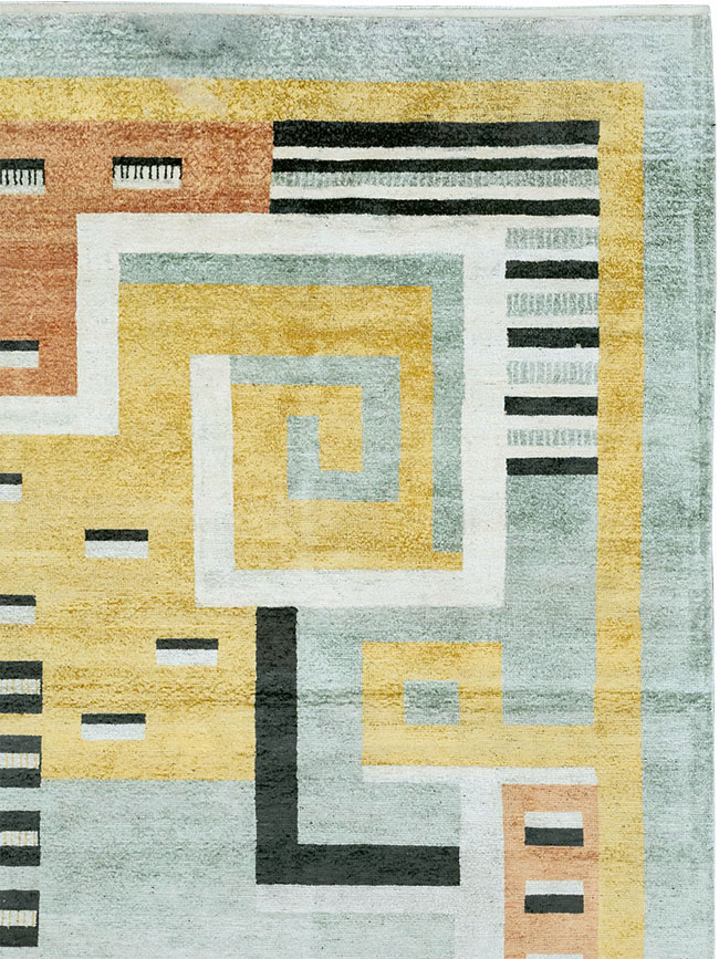 Modern East Turkestan Silk Khotan Room Size Carpet, No.33230 - Gss