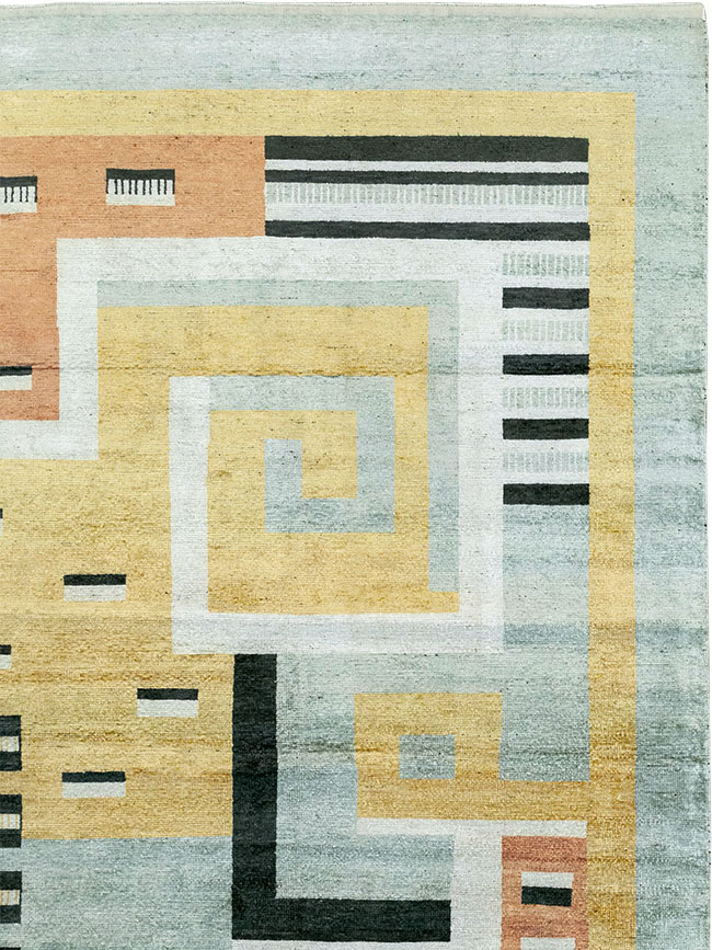 Modern East Turkestan Silk Khotan Room Size Carpet, No.33230 - Gss