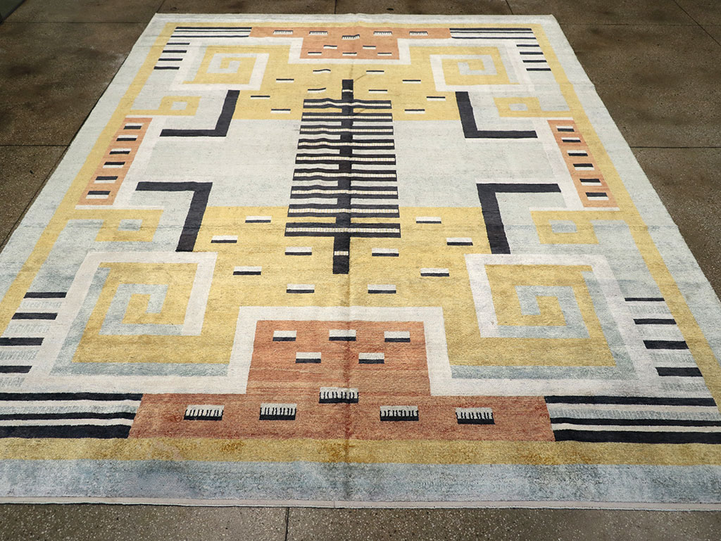 Modern East Turkestan Silk Khotan Room Size Carpet, No.33230 - Gss