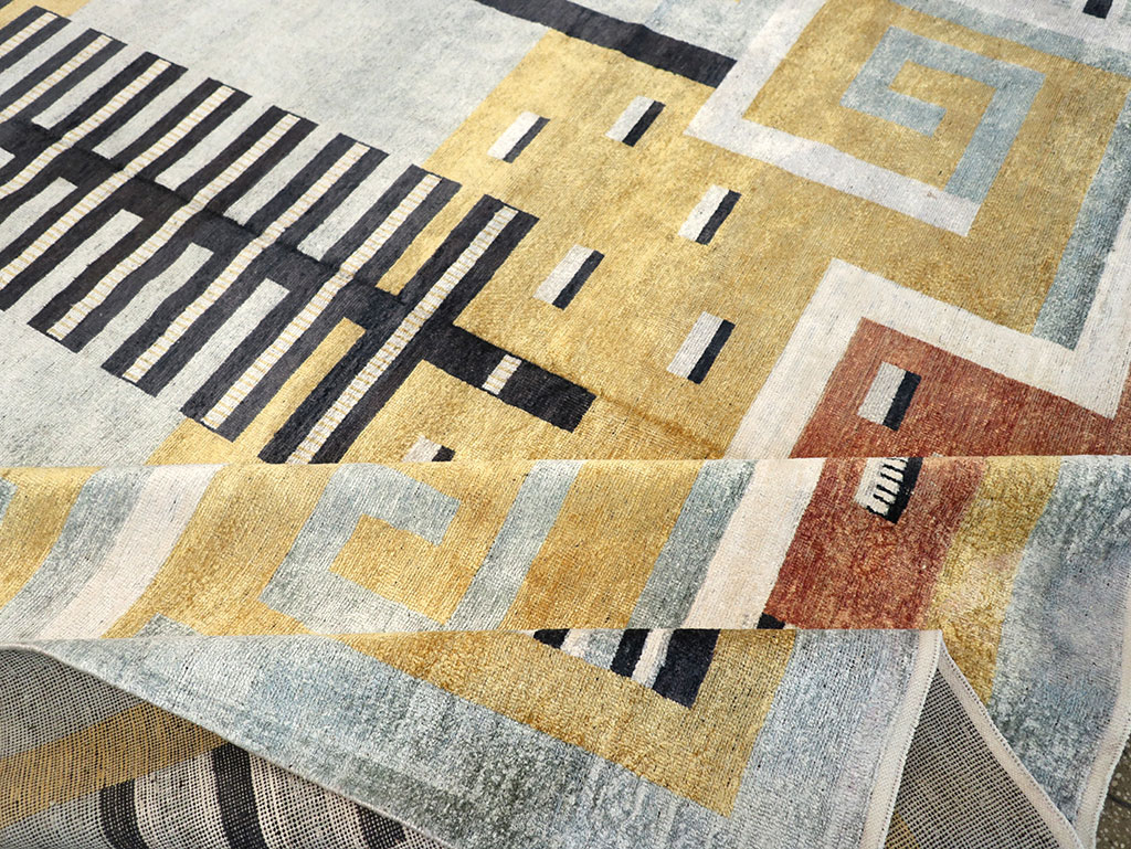 Modern East Turkestan Silk Khotan Room Size Carpet, No.33230 - Gss