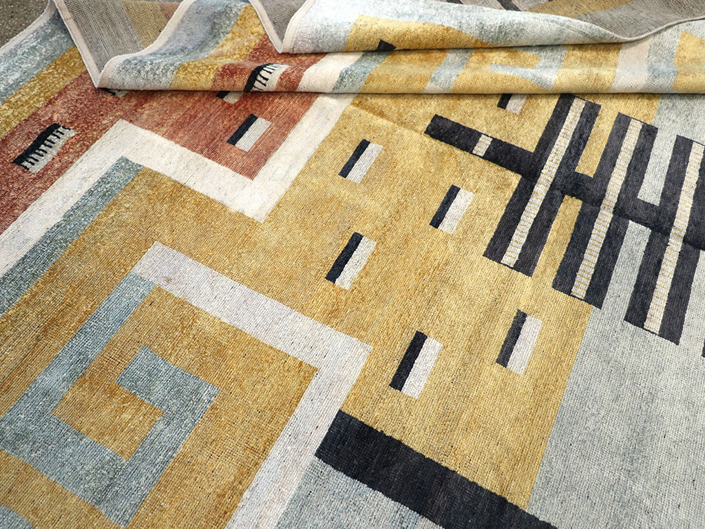 Modern East Turkestan Silk Khotan Room Size Carpet, No.33230 - Gss