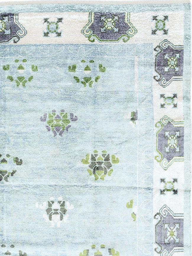 Modern East Turkestan Silk Khotan Room Size Carpet, No.33231 - Gss