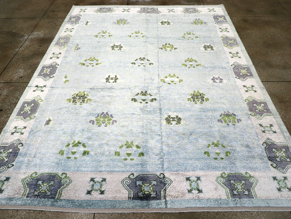 Modern East Turkestan Silk Khotan Room Size Carpet, No.33231 - Gss