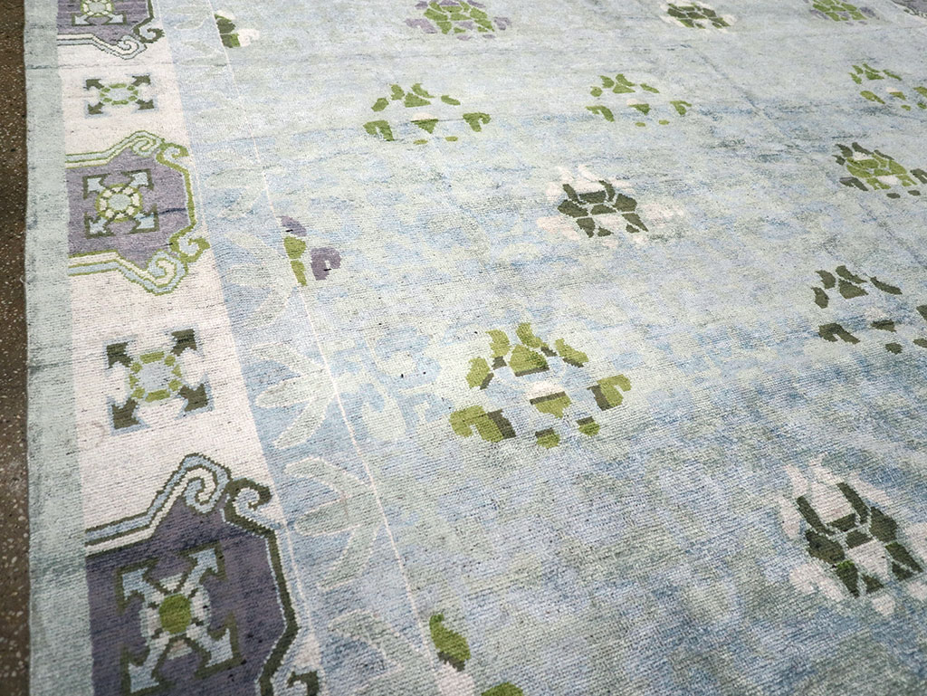 Modern East Turkestan Silk Khotan Room Size Carpet, No.33231 - Gss