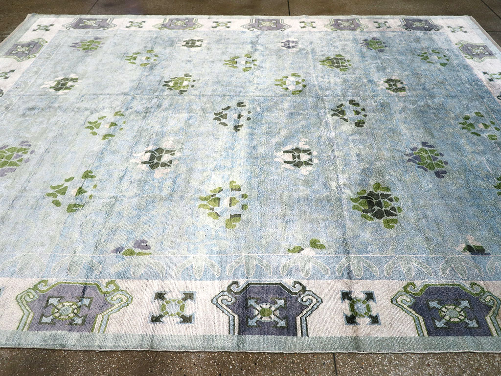 Modern East Turkestan Silk Khotan Room Size Carpet, No.33231 - Gss