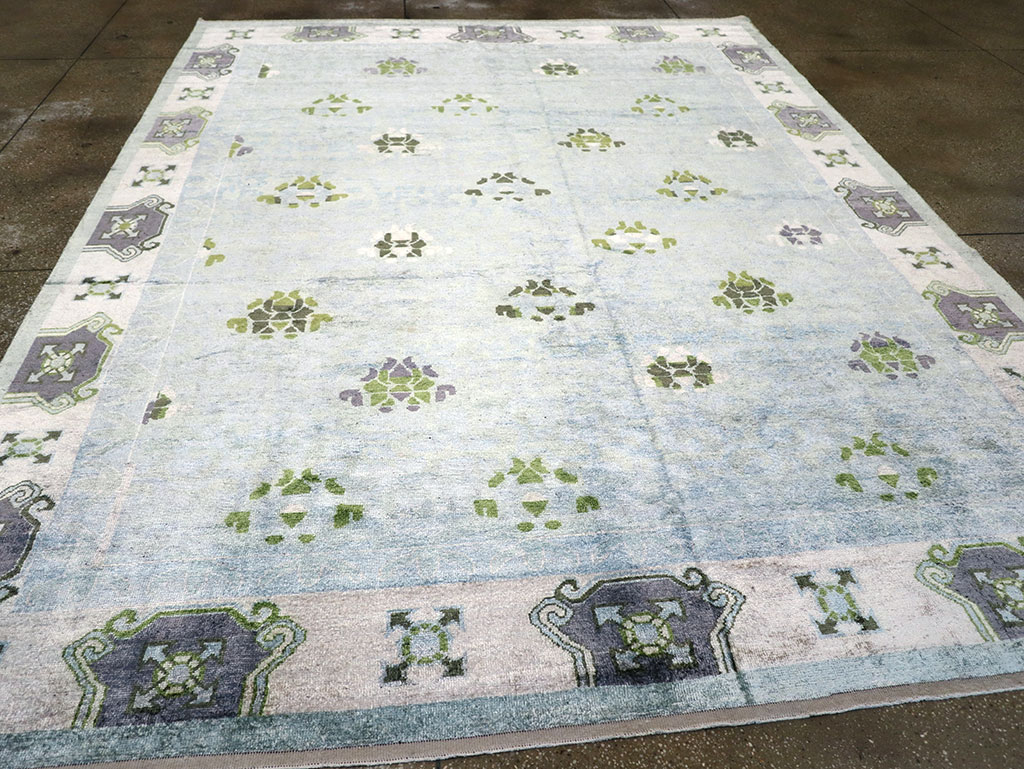 Modern East Turkestan Silk Khotan Room Size Carpet, No.33231 - Gss