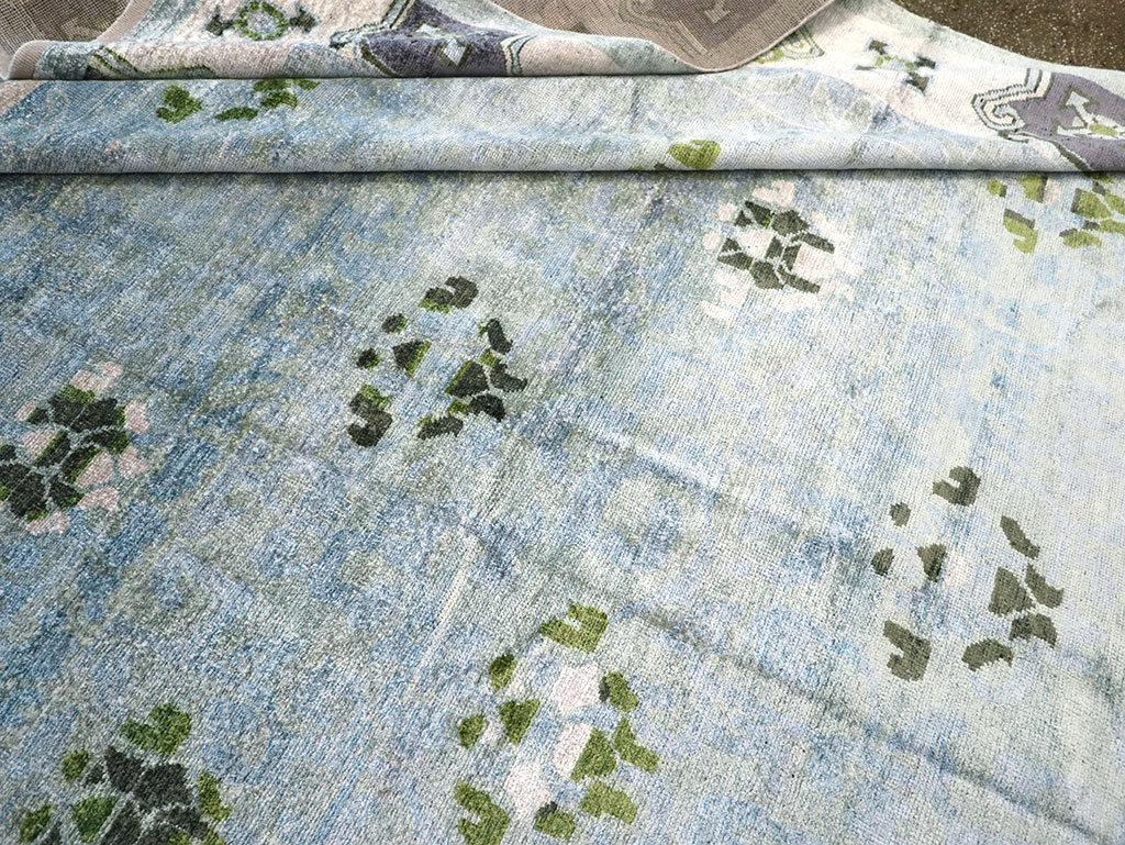 Modern East Turkestan Silk Khotan Room Size Carpet, No.33231 - Gss